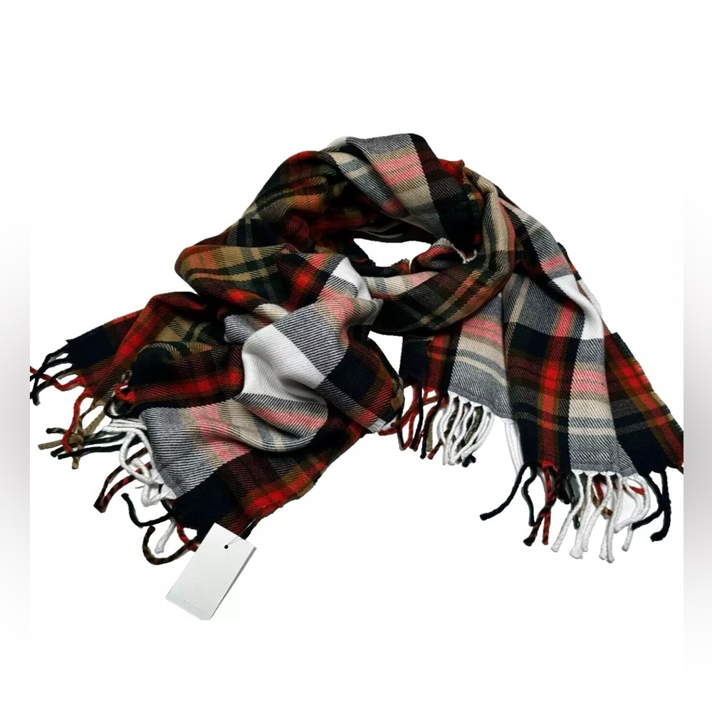 J.CREW Tartan plaid oversize classic scarf/wrap.  Fringed ends.